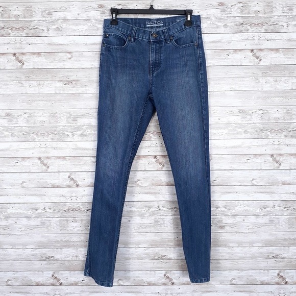 Nautica Womens Jeans Sz 14 Skinny Fit Blue 11 - Picture 1 of 4